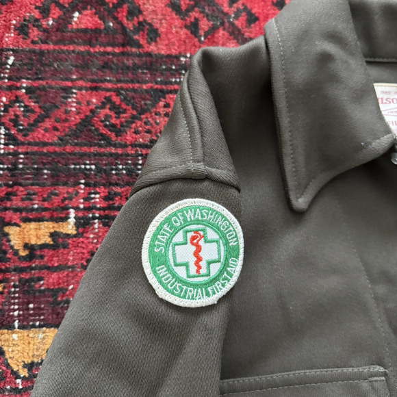 Vintage 1990s Filson Double Mackinaw Cruiser Whipcord Jacket Army Green 40 USA - Picture 6 of 13